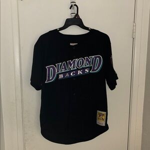 Mitchell & Ness Arizona Diamondbacks Black Jersey with Teal & Purple Logo